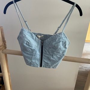 Lush denim crop bustier